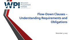 Flow-Down Clauses - Wisconsin Procurement Institute