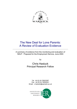 The New Deal for Lone Parents: A Review of