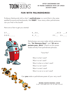 FUN WITH PALINDROMES!