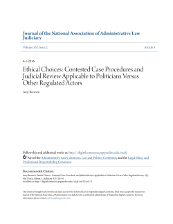 Ethical Choices: Contested Case Procedures and Judicial Review
