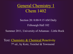 General Chemistry 15 - University of Arkansas at Little Rock