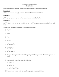Multiplying Exponents Notes