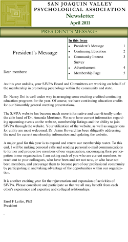 Newsletter - San Joaquin Valley Psychological Association