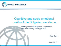 Cognitive and socio-emotional skills of the Bulgarian workforce