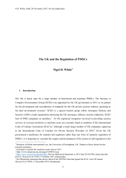 The UK and the Regulation of PMSCs