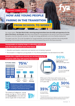 35% 90% 35% 30% 75%* - Foundation for Young Australians