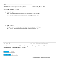 Unit 6 Test (Fractions): Study Guide/Exit Tickets