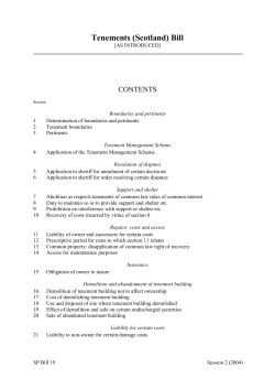 Tenements (Scotland) Bill