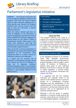 Parliament`s legislative initiative - European Parliament