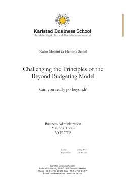 Challenging the Principles of the Beyond Budgeting Model