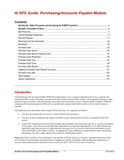 Guide to the Purchasing/Accounts Payable Module