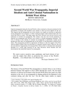 Second World War Propaganda, Imperial Idealism and Anti