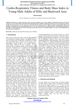Cardio-Respiratory Fitness and Body Mass Index in Young Male