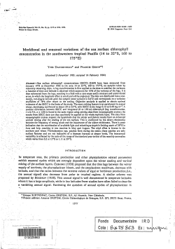 Meridional and seasonal variations of the sea surface chlorophyll