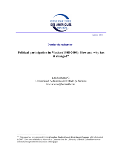 Political participation in Mexico (1988-2009): How and - IEIM-UQAM
