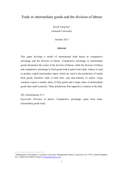 Trade in intermediate goods and the division of labour