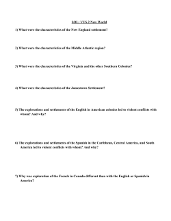 SOL: VUS.2 New World 1) What were the characteristics of the New
