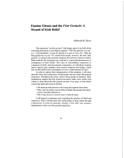 Famine Ghosts and the Fiar Gortach: A Strand of Irish Belief
