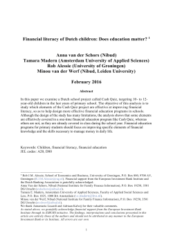 Financial literacy of Dutch children: Does education