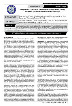 Indigenous Knowledge and Economic Institutions Among Nomadic