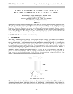 a simulation study of an industrial methanol reactor based on