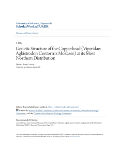 Genetic Structure of the Copperhead (Viperidae: Agkistrodon