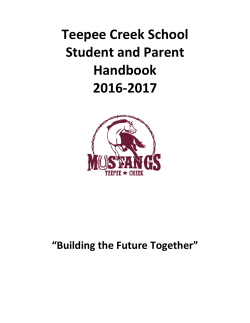 Teepee Creek School Student and Parent Handbook 2016-2017