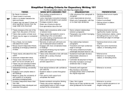 Grading Criteria: Expository Writing 101