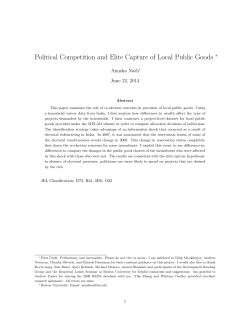 Political Competition and Elite Capture of Local