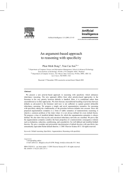 An argument-based approach to reasoning with specificity