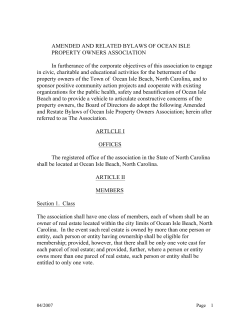 OIPOA Bylaws - Ocean Isle Property Owners Association