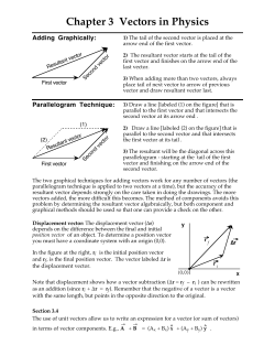 Chapter 3 Vectors in Physics