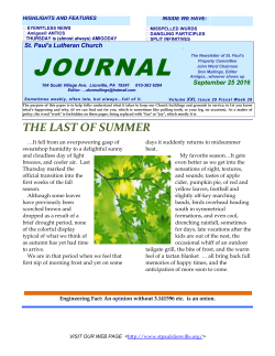 highlights and features - St. Paul`s Lutheran Church