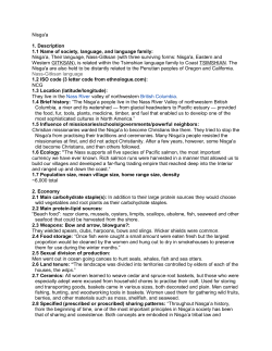 Nisga`a 1. Description 1.1 Name of society, language, and language