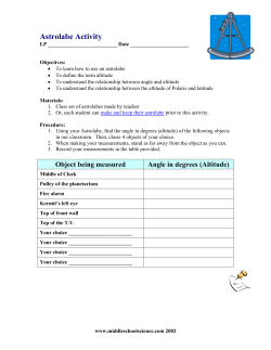 Astrolabe Activity Sheet
