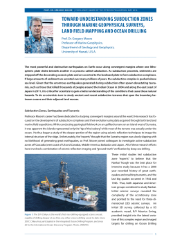 toward understanding subduction zones through marine