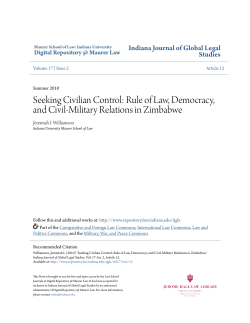 Seeking Civilian Control: Rule of Law, Democracy, and Civil