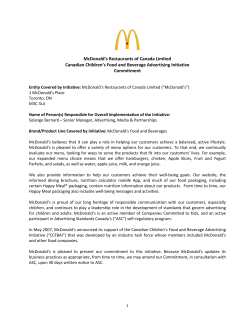 McDonald`s Restaurants of Canada Limited