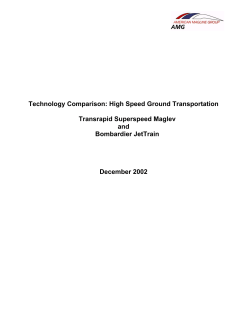 Technology Comparison: High Speed Ground Transportation