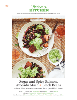 Sugar and Spice Salmon, Avocado Mash + Black Beans