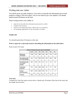 Writing task one: tables - Havina Language Academy