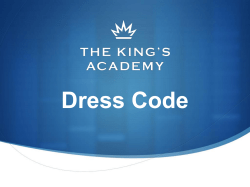 The King`s Academy Dress Code