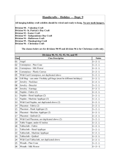 Handicrafts &ndash; Holiday &mdash; Dept. 9