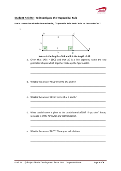 Student Activity: To investigate the Trapezoidal Rule
