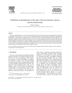 Pollinators as bioindicators of the state of the