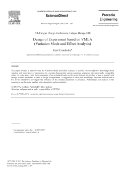 Design of experiment based on VMEA (Variation Mode and Effect