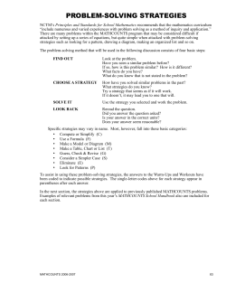 Problem-Solving StrategieS