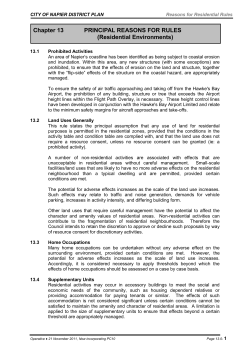 Chapter 13 PRINCIPAL REASONS FOR RULES (Residential
