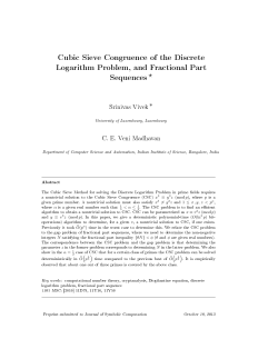 Cubic Sieve Congruence of the Discrete Logarithm