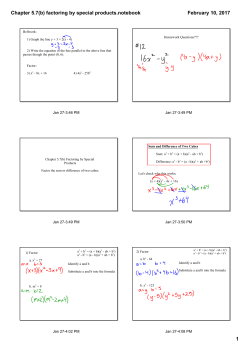Chapter 5.7(b) factoring by special products.notebook